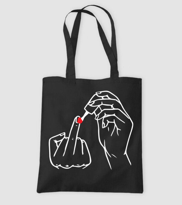 Nail polish Fuck U model negru pe tricou