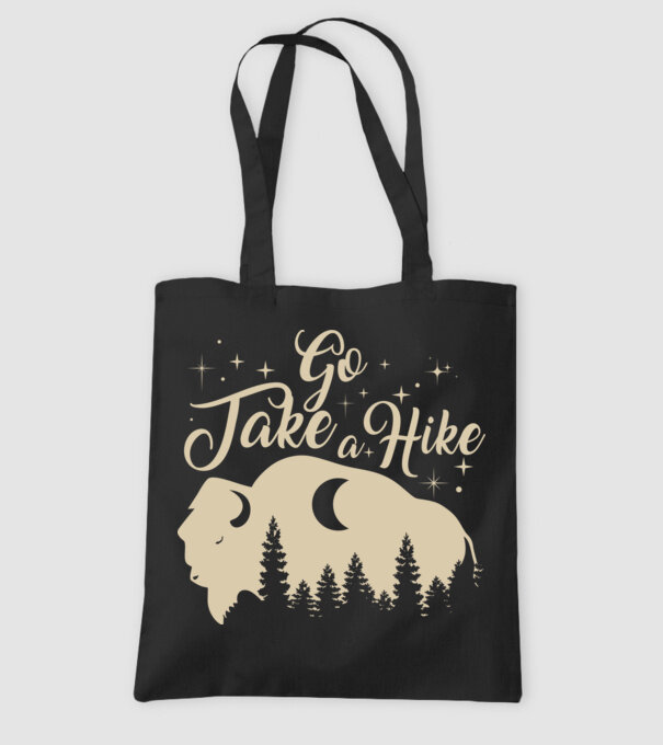 Go take a hike buffalo model negru pe tricou