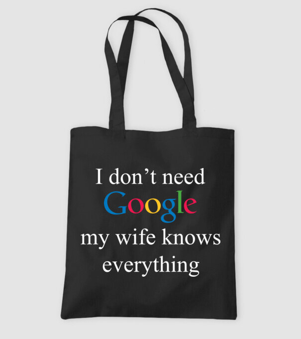 Google wife model negru pe tricou