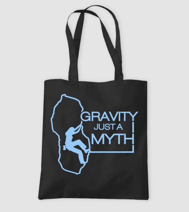 Gravity just a myth model negru pe tricou