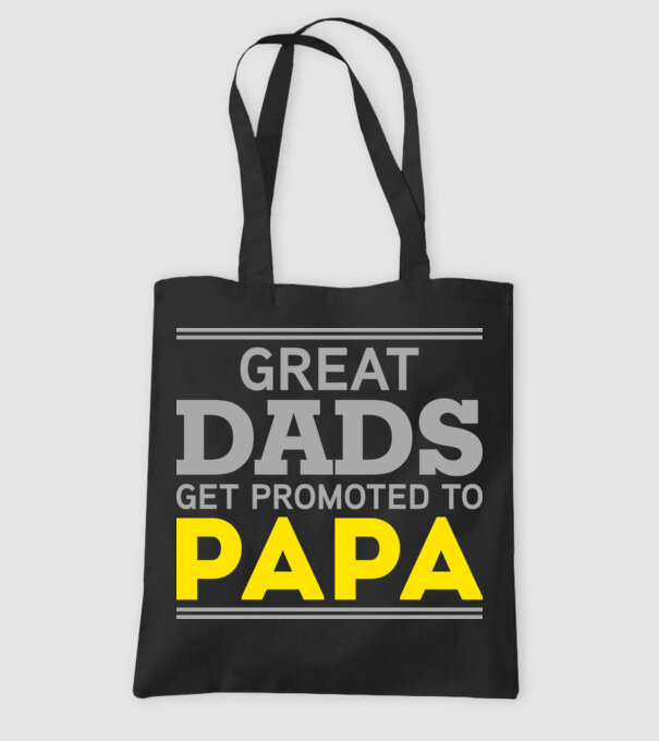 Great dads get promoted to papa model negru pe tricou