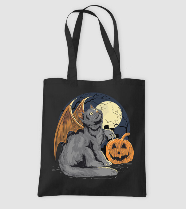 Halloween cica model negru pe tricou