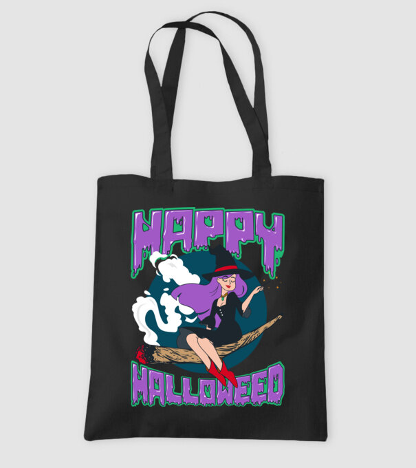 Happy Halloweed model negru pe tricou