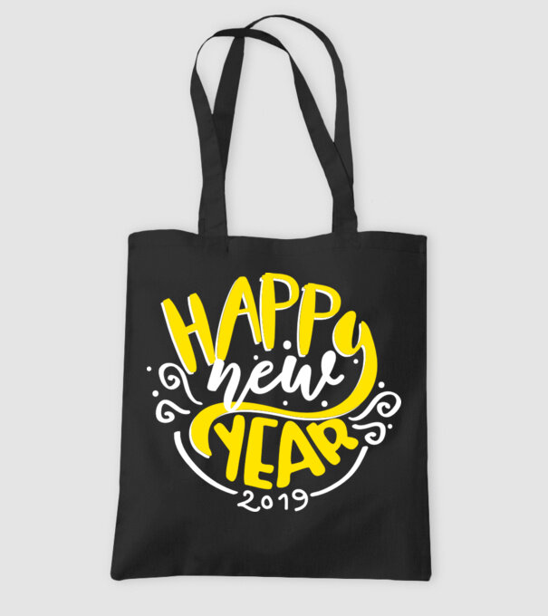 Happy new 2019 model negru pe tricou