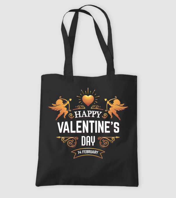 'Happy Valentine''s Day!' model negru pe tricou