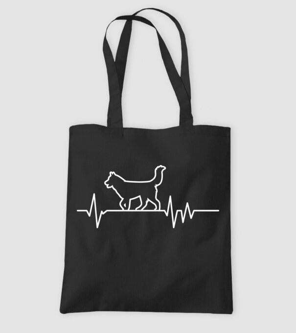 Heartbeat line Husky model negru pe tricou