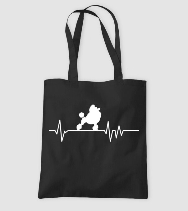 Heartbeat silueta Pudel model negru pe tricou