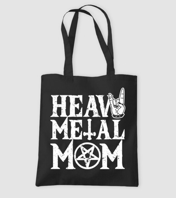 Heavy Metal Mom model negru pe tricou