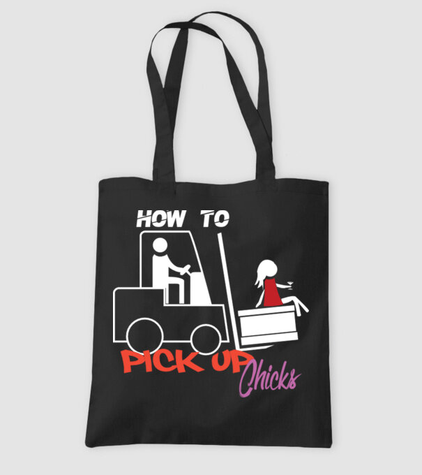 How to Pick up Chicks model negru pe tricou
