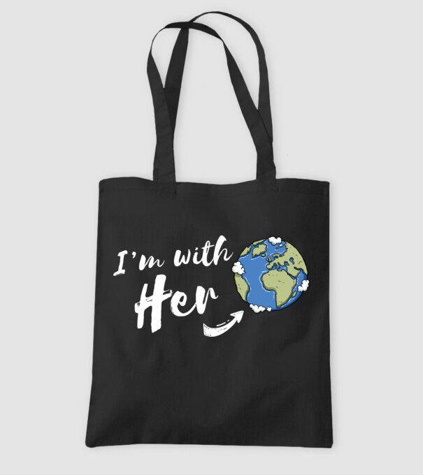 'i''m with her' model negru pe tricou