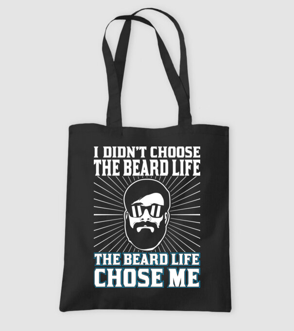 'I didn''t choose the beard life' model negru pe tricou