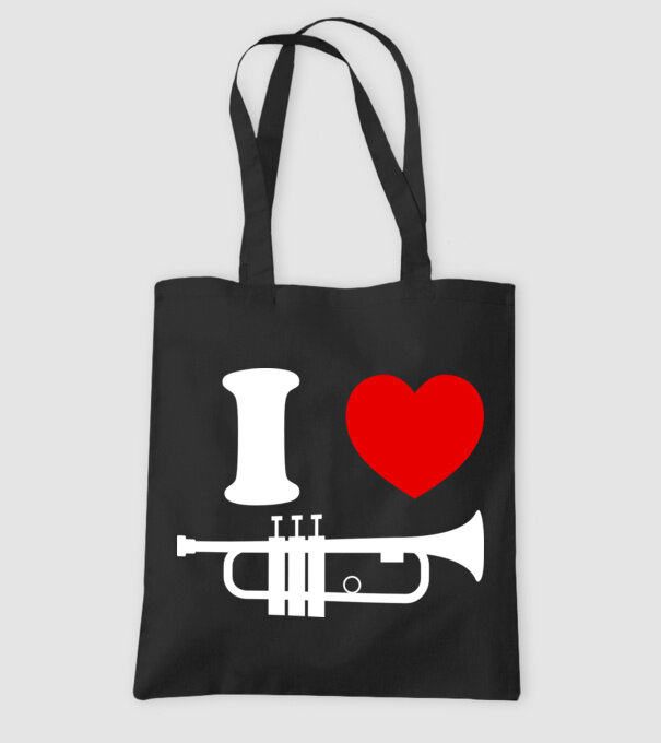 I heart trumpet model negru pe tricou