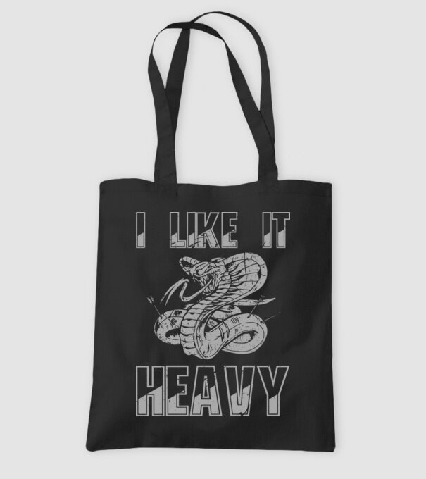 I like it heavy model negru pe tricou