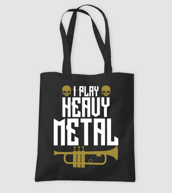 I play heavy metal trumpet model negru pe tricou