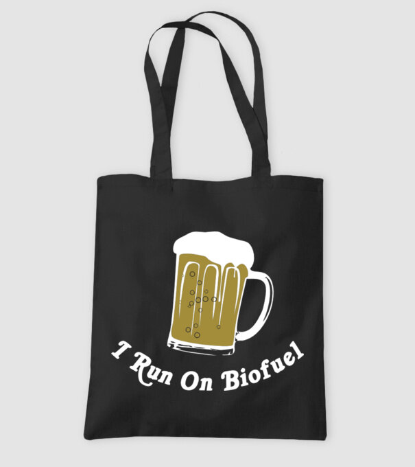 I Run On Biofuel model negru pe tricou