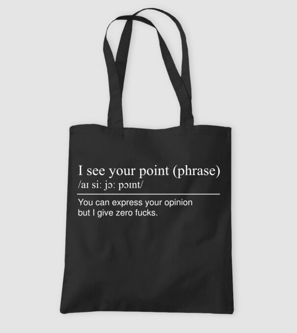 I see your point model negru pe tricou