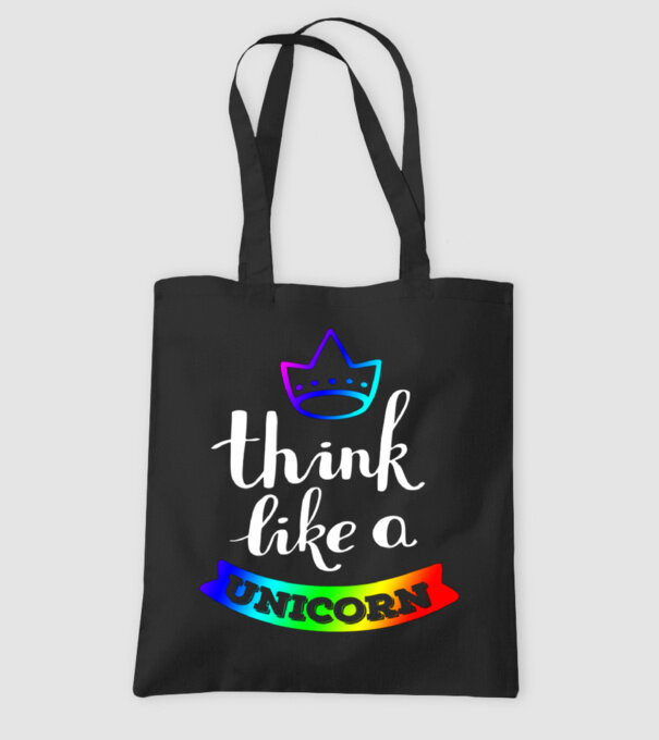 I think like a UNICORN model negru pe tricou