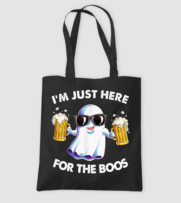 Im just here for the boos model negru pe tricou