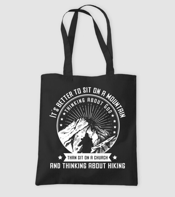 Its better to sit on a mountain and thinking on God model negru pe tricou
