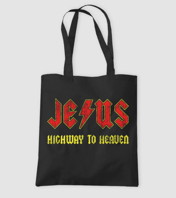 JESUS HIGHWAY TO HEAVEN model negru pe tricou