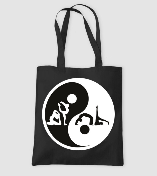 Yoga yin-yang model negru pe tricou