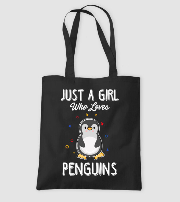 Just a girl who loves Penguins white model negru pe tricou