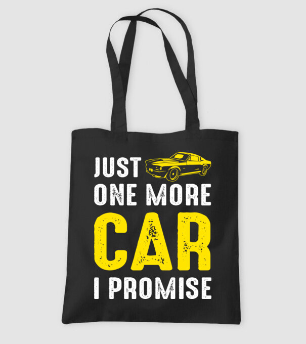 Just one more car I promise model negru pe tricou