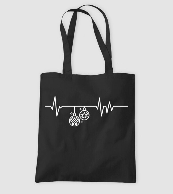 heartbeat Crăciun model negru pe tricou