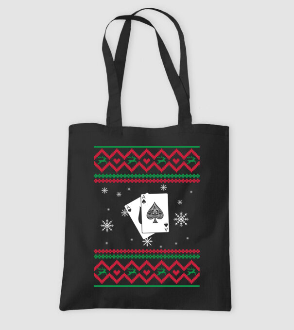 Model tricotat de Crăciun - poker model negru pe tricou