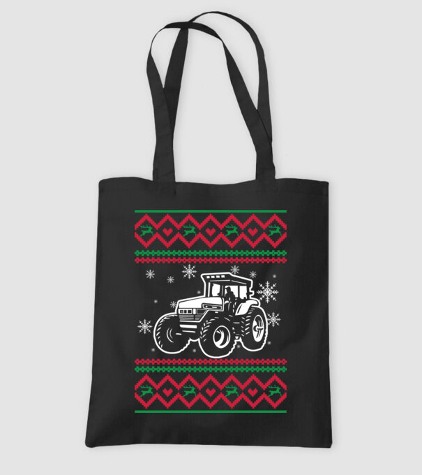Model tricotat de Crăciun - tractorist model negru pe tricou