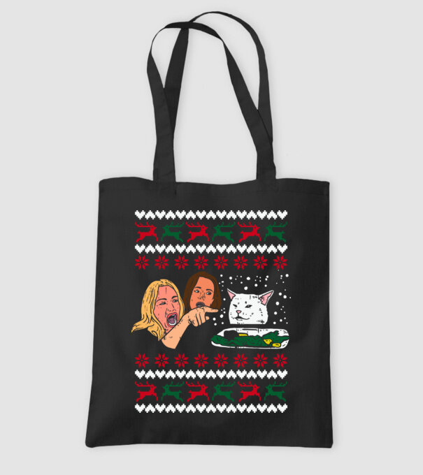 Pulovăr de Crăciun meme model negru pe tricou