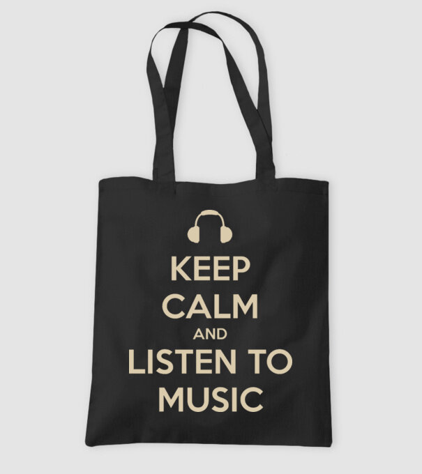 keep calm and listen to music model negru pe tricou