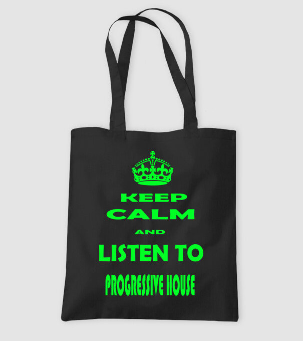 Keep Calm and Listen to prog-house model negru pe tricou