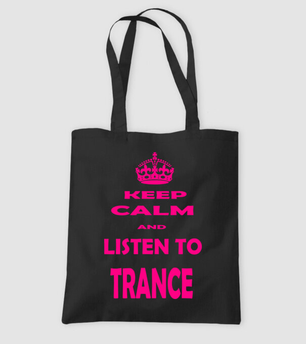 Keep Calm and Listen To Trance model negru pe tricou