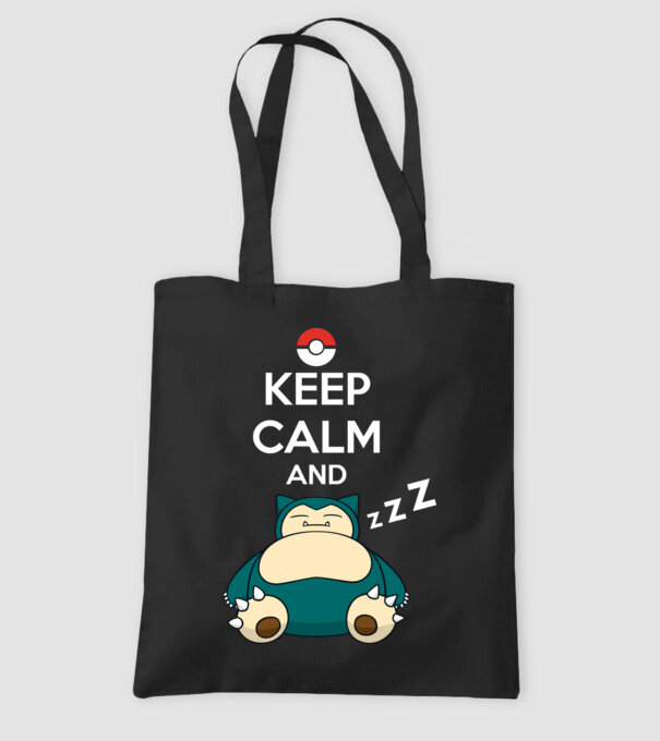 Keep Calm Snorlax model negru pe tricou