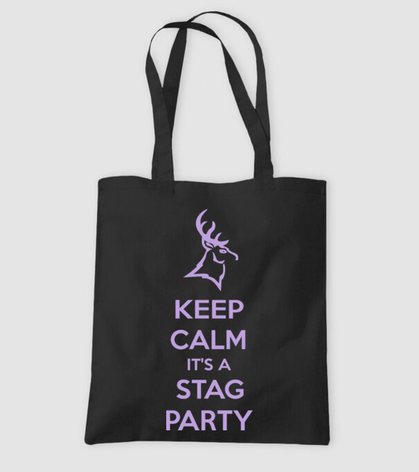 Keep calm stag party on model negru pe tricou