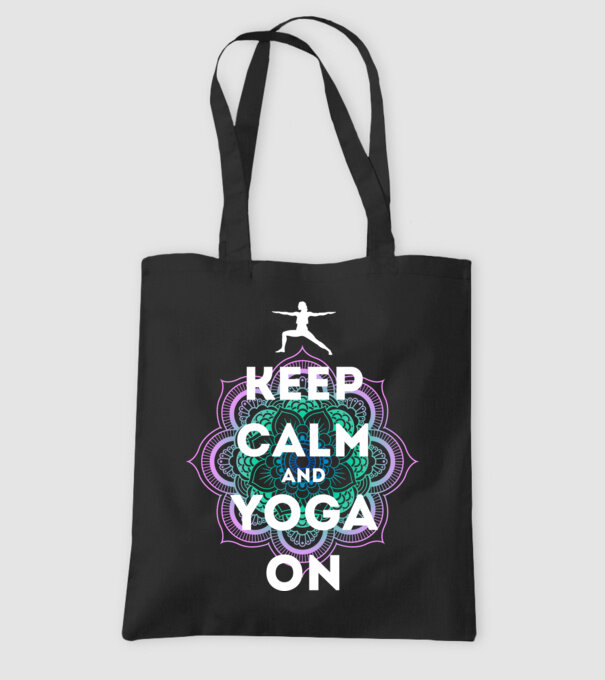 keepcalm yoga white model negru pe tricou