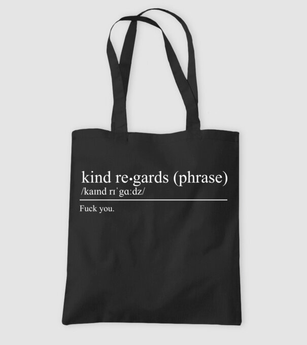 Kind regards model negru pe tricou