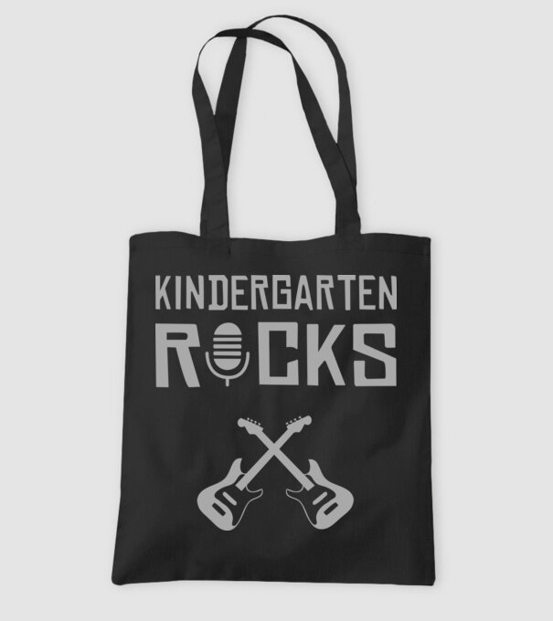 Kindergarten rocks model negru pe tricou