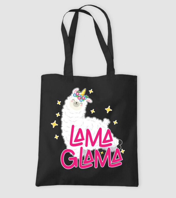 Lama glama model negru pe tricou