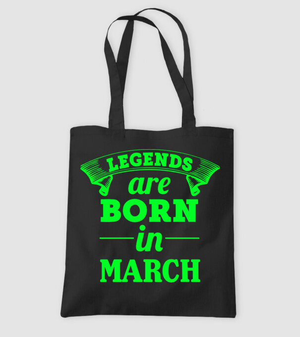 Legends are born in March model negru pe tricou