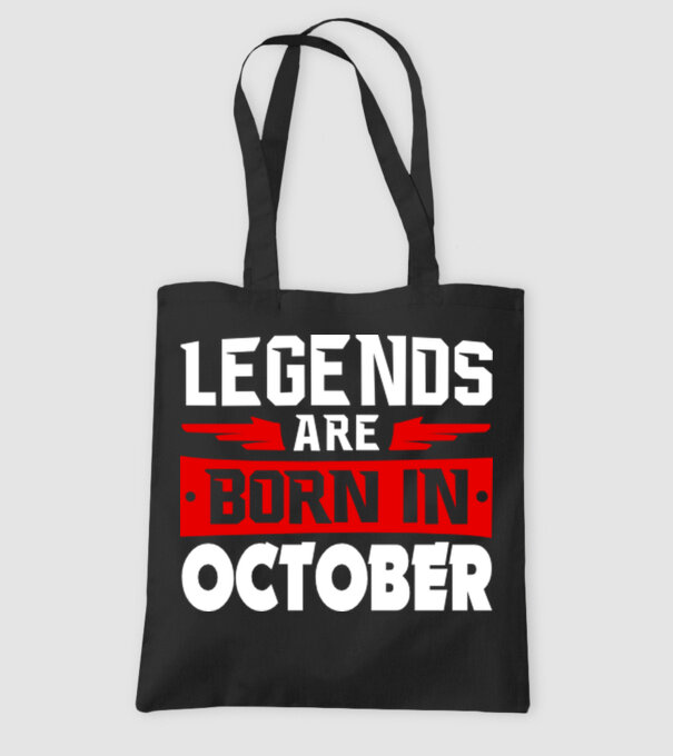 Legends are born in October model negru pe tricou