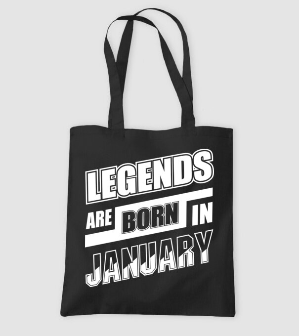 Legends are born in January model negru pe tricou