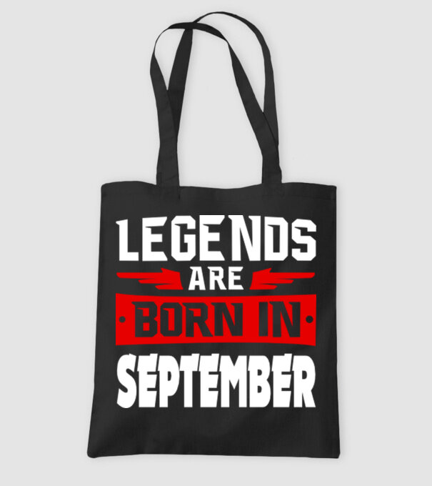 Legends are born in September model negru pe tricou