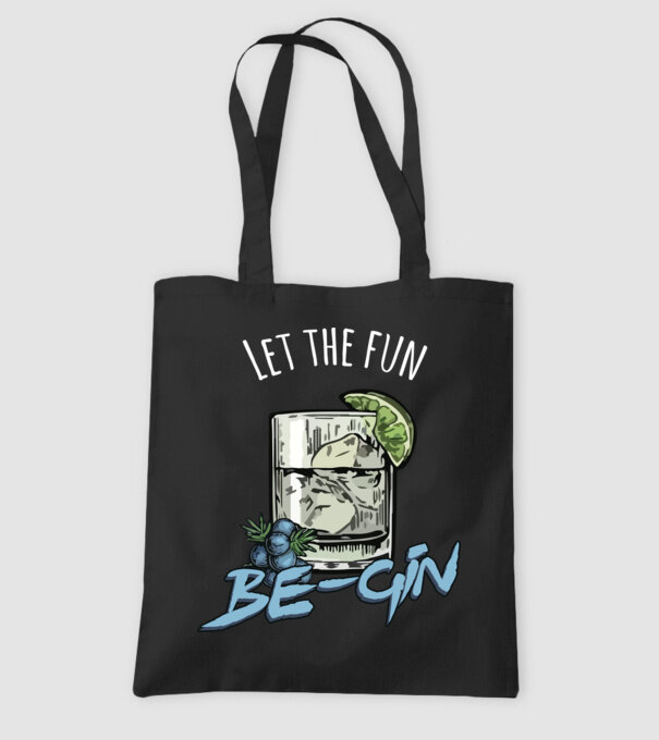 Let the fun be gin model negru pe tricou