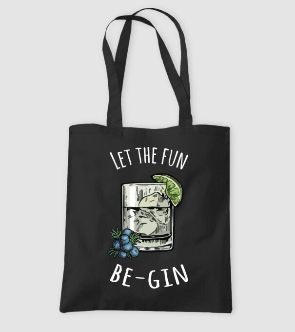 Let the fun be gin model negru pe tricou