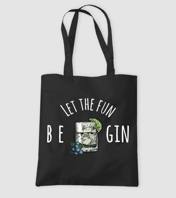 Let the fun be gin model negru pe tricou