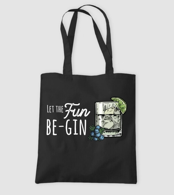 Let the fun be gin model negru pe tricou