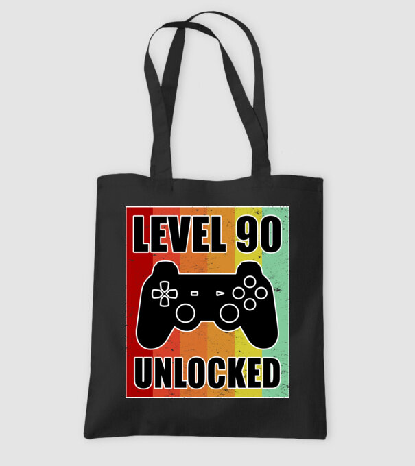 Level 90 unlocked retro gamer model negru pe tricou