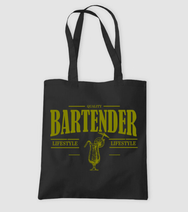Lifestyle Bartender model negru pe tricou